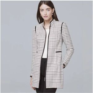 White House Black Market Plaid Coat in Size Small